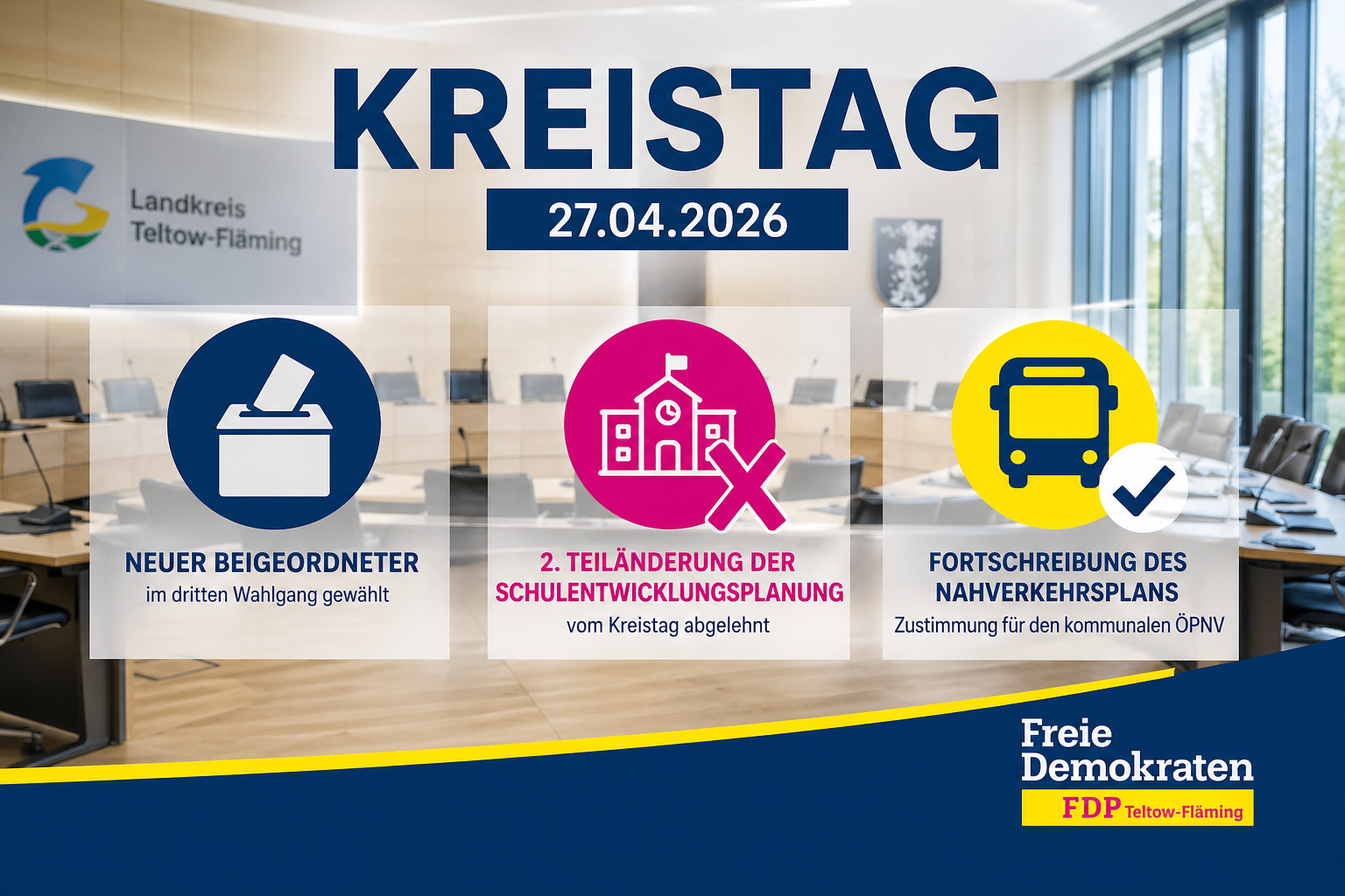 Entscheidungen im Kreistag Teltow-Fläming am 27.04.2026